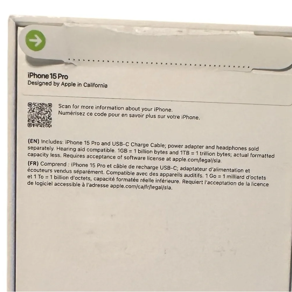 Apple iPhone 15 Pro Box Packaging with Inserts